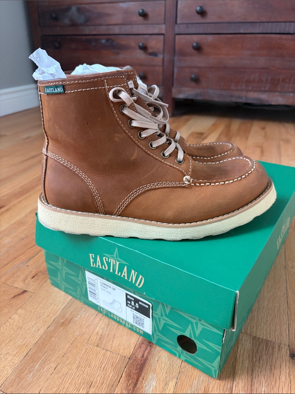 eastland lumber up mens boots peanut sz 9W